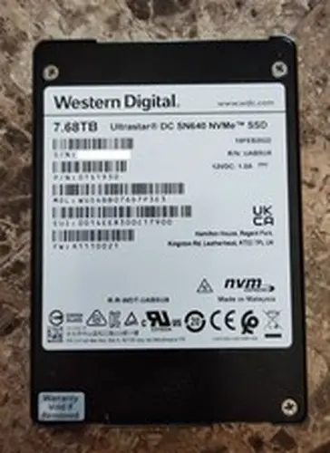 WD Ultrastar SN640 7.68TB 2.5 inch Internal SSD (WUS4BB076D7P3E3)