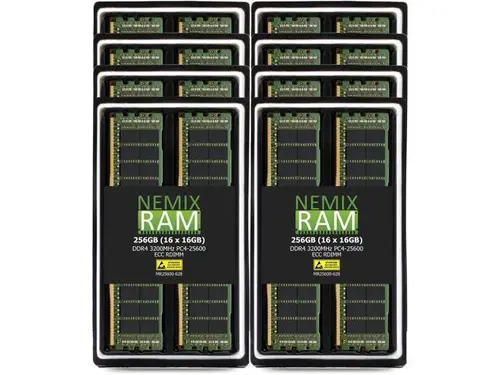 NEMIX RAM 256GB (16X16GB) DDR4 3200MHZ PC4-25600 2Rx8 1.2V CL22 288-PIN ECC RDIMM Registered Server Memory Compatible with Tyan Transport HX...