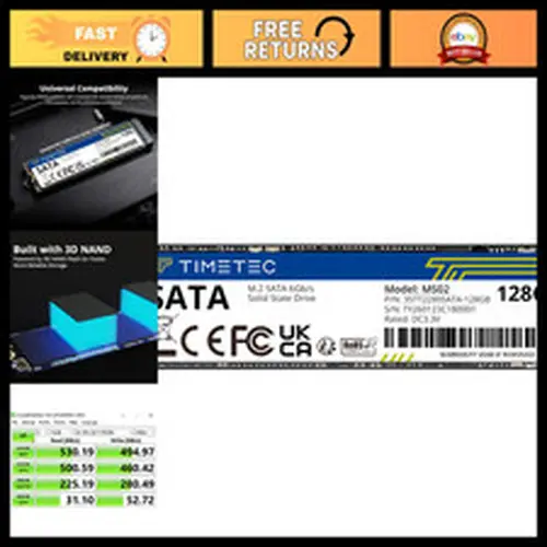 128GB M.2 2280 SSD 3D NAND SATA III 6Gb/s Internal Solid State Drive, 550MB/s Re