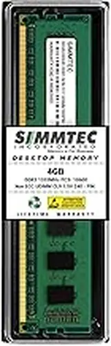 Simmtec 4GB DDR3 1333MHz DIMM PC3-10600 UDIMM Non-ECC CL9 240-Pin Desktop Computer RAM Memory Upgrade Module