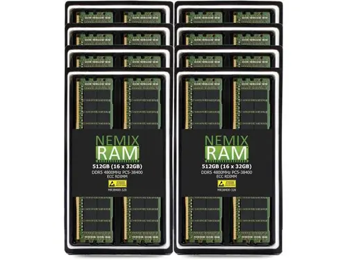 NEMIX RAM 512GB (16X32GB) DDR5 4800MHZ PC5-38400 2Rx8 1.1V CL40 288-PIN ECC RDIMM Registered Server Memory Compatible with THINKMATE...
