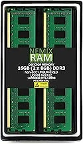 NEMIX RAM 16GB (2X8GB) DDR3 1600MHz PC3-12800 2Rx8 1.35V 240-PIN Non-ECC UDIMM Unbuffered Desktop Memory KIT