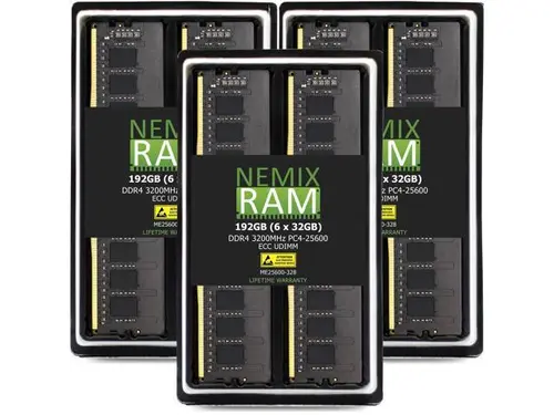 NEMIX RAM 192GB (6X32GB) DDR4 3200MHZ PC4-25600 2Rx8 1.2V CL22 288-PIN ECC Unbuffered UDIMM KIT Compatible with THINKMATE TWX-XS4-14W3 Tower Servers