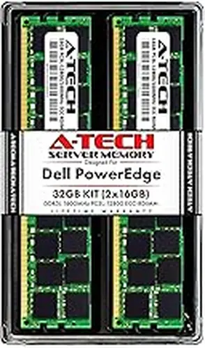 A-Tech 32GB (2x16GB) RAM for Dell PowerEdge R320, R420, R420XR, R520, R620, R720, R720XD, R820, R920 | DDR3 1600MHz ECC-RDIMM PC3L-12800 2Rx4 1.35V ECC Registered DIMM Server Memory Upgrade Kit