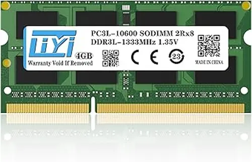 LIYI DDR3L 4GB RAM Single 1333MHz PC3 PC3L-10600 CL9 1.35V Low Voltage DRAM SO-DIMM DDR3L RAM 204-Pin 2Rx8 Dual Rank Unbuffered Non-ECC Laptop Notebook PC Computer RAM Memory Module Upgrade