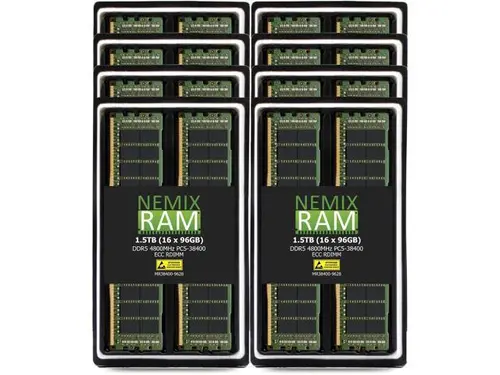 NEMIX RAM 96GB (6X16GB) DDR5 4800MHZ PC5-38400 1Rx8 1.1V CL40 288-PIN ECC RDIMM Registered Server Memory Compatible with THINKMATE RAX-QE12...