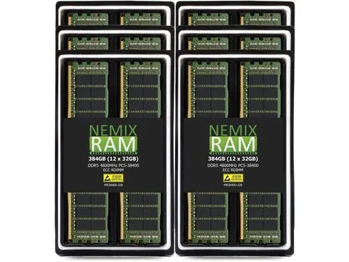 NEMIX RAM 384GB (12X32GB) DDR5 4800MHZ PC5-38400 2Rx8 1.1V CL40 288-PIN ECC RDIMM Registered Server Memory Compatible with THINKMATE RAX-QE12...