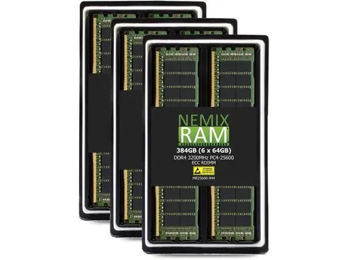 NEMIX RAM 384GB (6X64GB) DDR4 3200MHZ PC4-25600 4Rx4 1.2V CL22 288-PIN ECC RDIMM Registered Server Memory Compatible with THINKMATE...