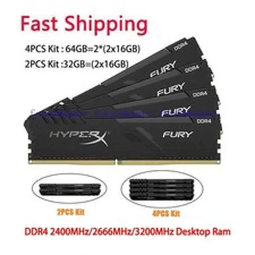 32GB 64GB Ram DDR4 3200 MHz PC4-25600 DIMM Desktop Memory Kits (2x 16GB) 288-pin