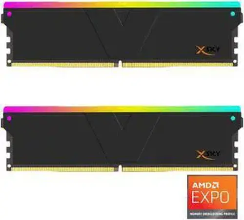V-COLOR V-COLOR Manta XSky DDR5 32GB (2x16GB) 6000MHz CL30 SK Hynix IC RGB Gaming Desktop Memory Module Black, for AMD EXPO TMXSAL1660830KWK